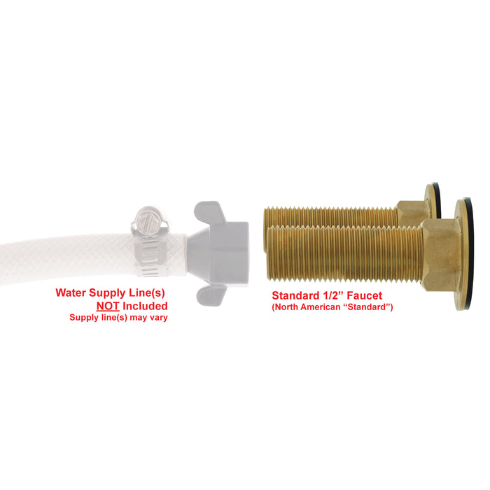 Ambassador Marine 134-0214-CP Trinidad- 2H External Shower Mixer (Small Chrome Sprayer, 6' Black Rubber Hose) (Chrome)