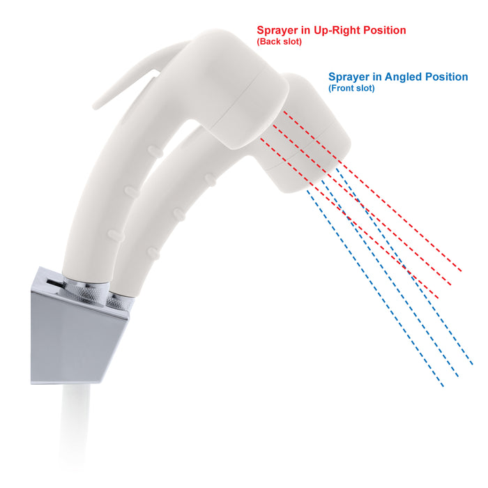Ambassador Marine 134-0217-CW Trinidad- 2H External Shower Mixer (Small Warm White Sprayer, 10' White Rubber Hose) (Chrome/Warm White)