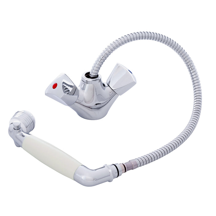 Ambassador Marine 134-0224-CW Trinidad- Head/Shower Combo Faucet (Classic Warm White Sprayer, 6' Stainless Steel Hose) (Chrome/Warm White)