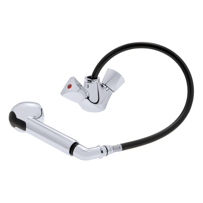 Ambassador Marine 134-0227-CP Trinidad- Head/Shower Combo Faucet (Pull-Out Kitchen Sprayer, 6' Black Rubber Hose) (Chrome/Black)