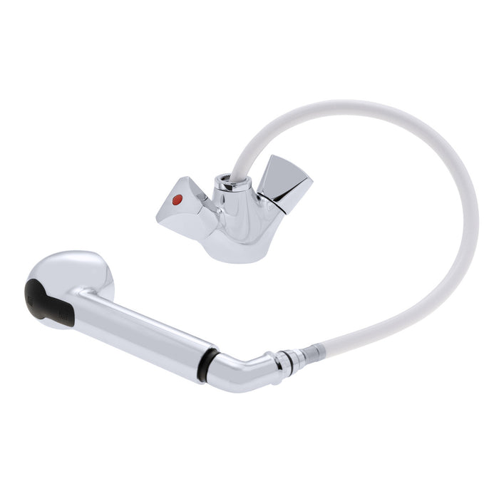Ambassador Marine 134-0227-CW Trinidad- Head/Shower Combo Faucet (Pull-Out Kitchen Sprayer, 6' White Rubber Hose) (Chrome/White)