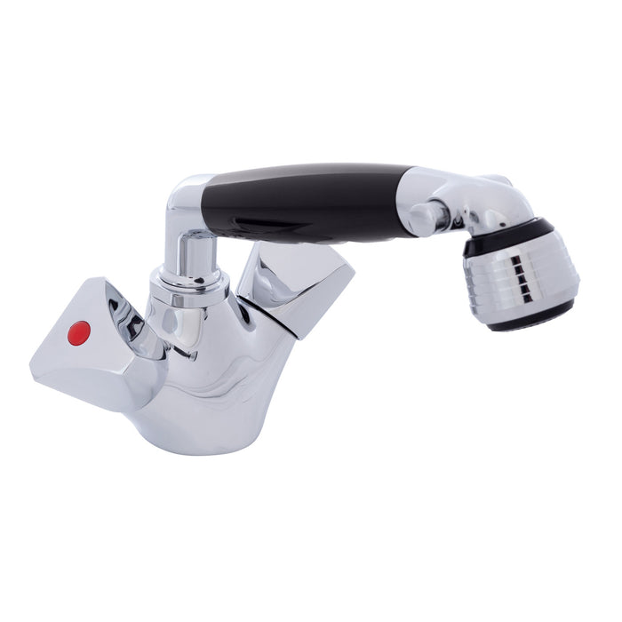 Ambassador Marine 134-0263-CK Trinidad- Head/Shower Combo Faucet (Classic Black Sprayer (No Teeth), 6' Black Rubber Hose) (Chrome/Black)