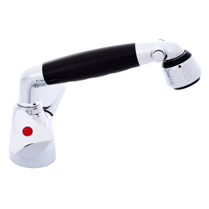 Ambassador Marine 134-0263-CK Trinidad- Head/Shower Combo Faucet (Classic Black Sprayer (No Teeth), 6' Black Rubber Hose) (Chrome/Black)