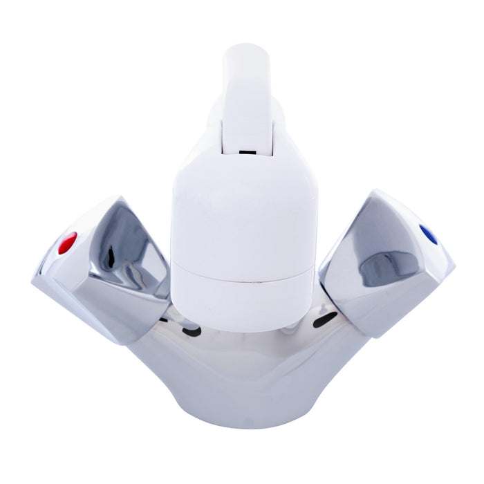 Ambassador Marine 134-0265-CA Trinidad- Head/Shower Combo Faucet (Small Arctic White Sprayer (No Hook), 6' Stainless Steel Hose) (Chrome/Arctic White)