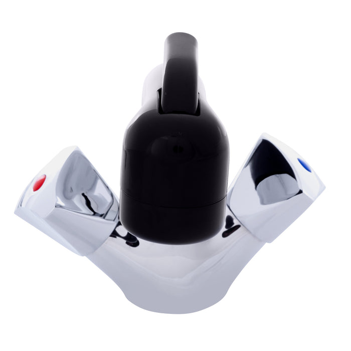 Ambassador Marine 134-0265-CK Trinidad- Head/Shower Combo Faucet (Small Black Sprayer (No Hook), 6' Stainless Steel Hose) (Chrome/Black)