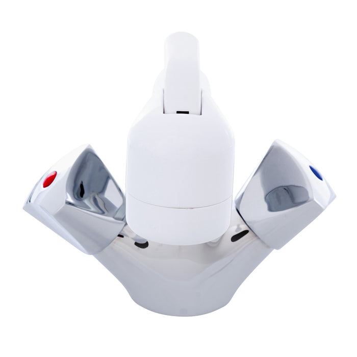 Ambassador Marine 134-0266-CA Trinidad- Head/Shower Combo Faucet (Small Arctic White Sprayer (No Hook), 10' White Rubber Hose) (Chrome/Arctic White)