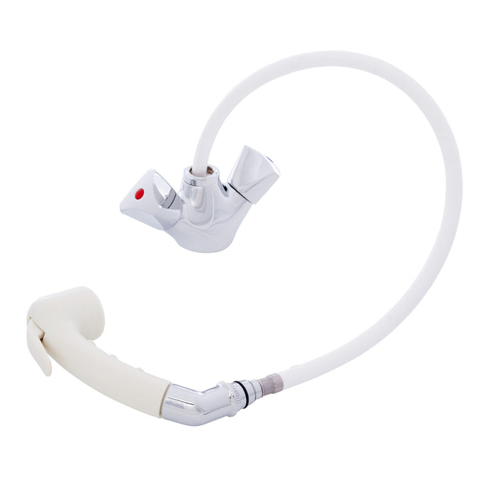 Ambassador Marine 134-0266-CW Trinidad- Head/Shower Combo Faucet (Small Warm White Sprayer (No Hook), 10' White Rubber Hose) (Chrome/Warm White)