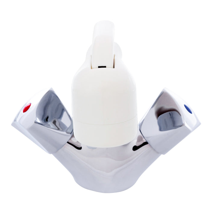 Ambassador Marine 134-0266-CW Trinidad- Head/Shower Combo Faucet (Small Warm White Sprayer (No Hook), 10' White Rubber Hose) (Chrome/Warm White)