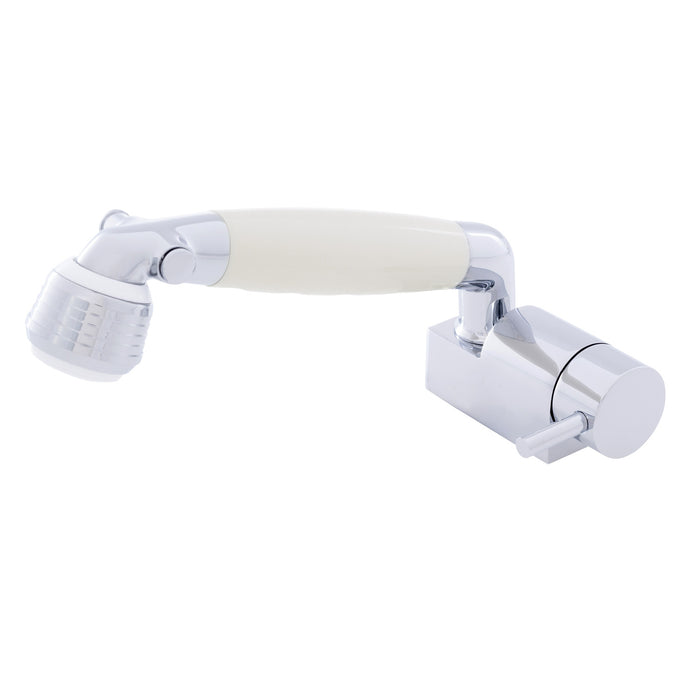 Ambassador Marine 134-1712-CW Aidack- Pull-Out Deck Tap (Cold Only) (Classic Warm White Sprayer, 6' White Rubber Hose) (Chrome/Warm White)