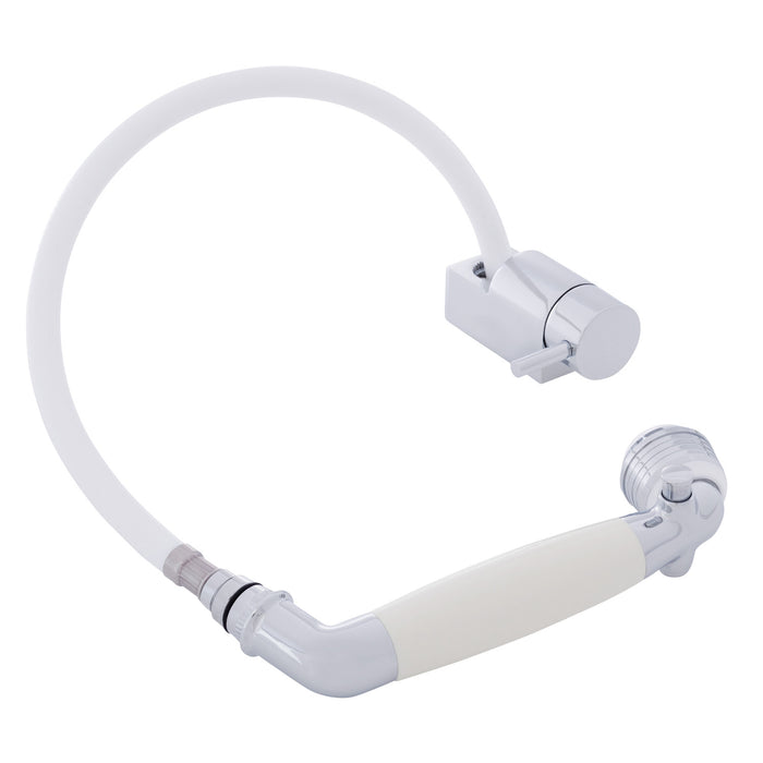 Ambassador Marine 134-1712-CW Aidack- Pull-Out Deck Tap (Cold Only) (Classic Warm White Sprayer, 6' White Rubber Hose) (Chrome/Warm White)