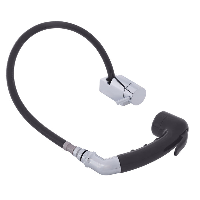 Ambassador Marine 134-1720-CK Aidack- Pull-Out Deck Tap (Cold Only) (Small Black Sprayer (No Hook), 6' Black Rubber Hose) (Chrome/Black)