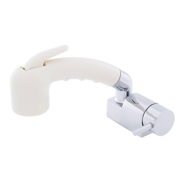 Ambassador Marine 134-1720-CW Aidack- Pull-Out Deck Tap (Cold Only) (Small Warm White Sprayer (No Hook), 6' White Rubber Hose) (Chrome/Warm White)