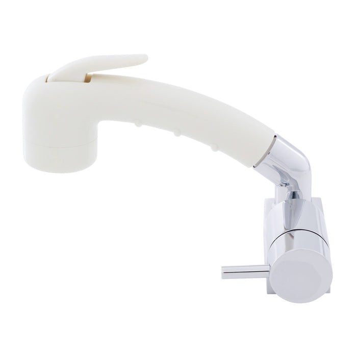 Ambassador Marine 134-1720-CW Aidack- Pull-Out Deck Tap (Cold Only) (Small Warm White Sprayer (No Hook), 6' White Rubber Hose) (Chrome/Warm White)