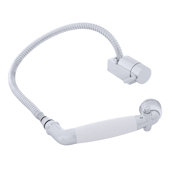 Ambassador Marine 134-1734-CA Aidack- Pull-Out Deck Tap (Cold Only) (Classic Arctic White Sprayer, 6' Stainless Steel Hose) (Chrome/Arctic White)