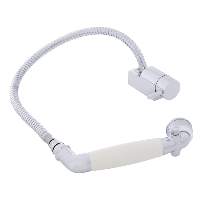 Ambassador Marine 134-1734-CW Aidack- Pull-Out Deck Tap (Cold Only) (Classic Warm White Sprayer, 6' Stainless Steel Hose) (Chrome/Warm White)