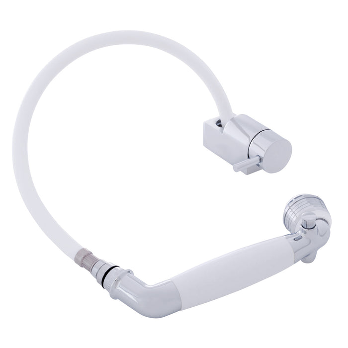 Ambassador Marine 134-1735-CA Aidack- Pull-Out Deck Tap (Cold Only) (Classic Arctic White Sprayer, 10' White Rubber Hose) (Chrome/Arctic White)