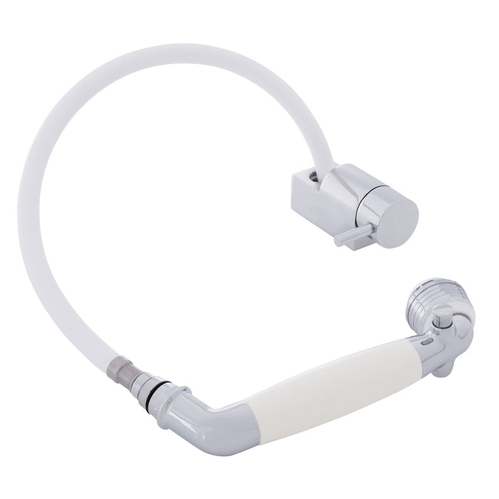 Ambassador Marine 134-1735-CW Aidack- Pull-Out Deck Tap (Cold Only) (Classic Warm White Sprayer, 10' White Rubber Hose) (Chrome/Warm White)