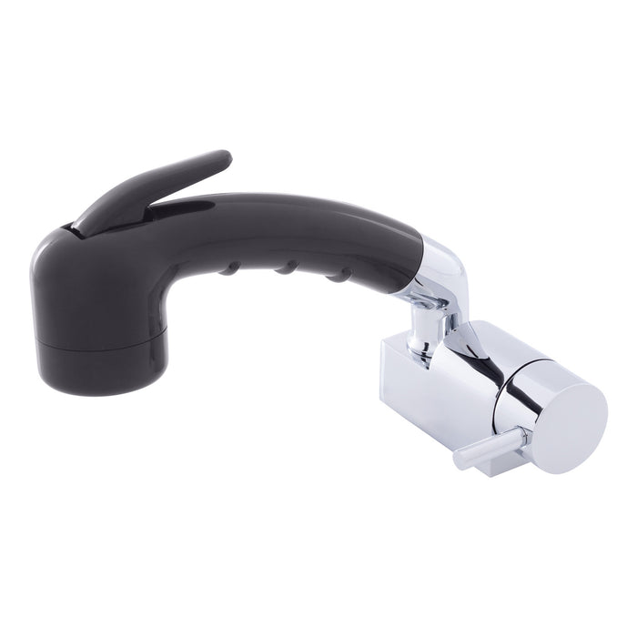 Ambassador Marine 134-1736-CK Aidack- Pull-Out Deck Tap (Cold Only) (Small Black Sprayer (No Hook), 6' Stainless Steel Hose) (Chrome/Black)