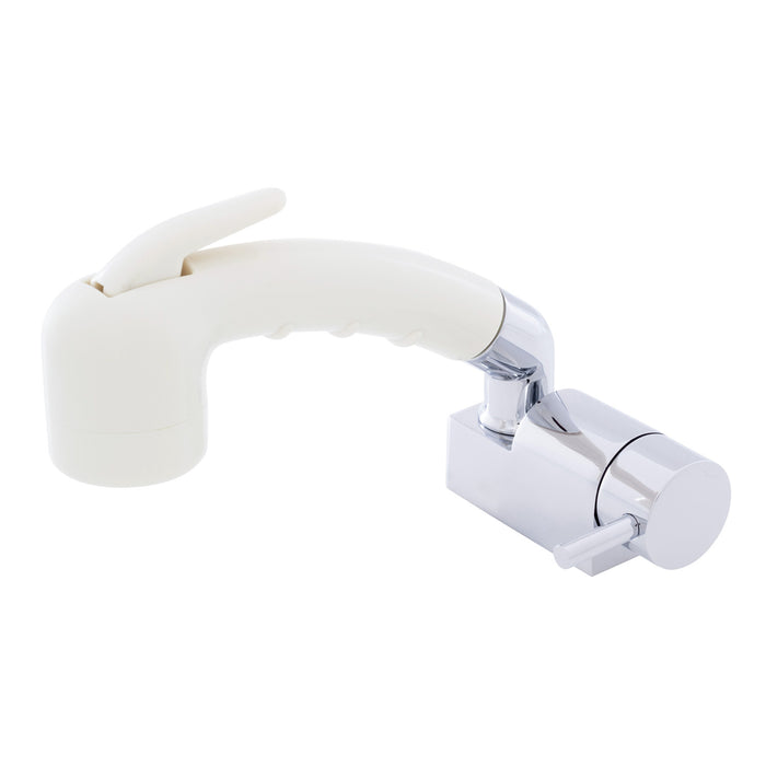 Ambassador Marine 134-1748-CW Aidack- Pull-Out Deck Tap (Cold Only) (Small Warm White Sprayer (No Hook), 10' White Rubber Hose) (Chrome/Warm White)