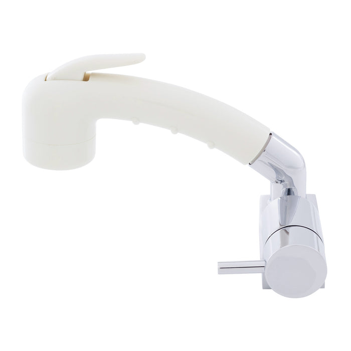 Ambassador Marine 134-1748-CW Aidack- Pull-Out Deck Tap (Cold Only) (Small Warm White Sprayer (No Hook), 10' White Rubber Hose) (Chrome/Warm White)