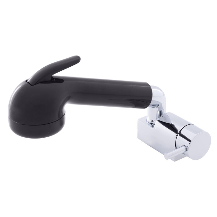 Ambassador Marine 134-1759-CK Aidack- Pull-Out Deck Tap (Cold Only) (Large Black Sprayer (No Hook), 6' Black Rubber Hose) (Chrome/Black)