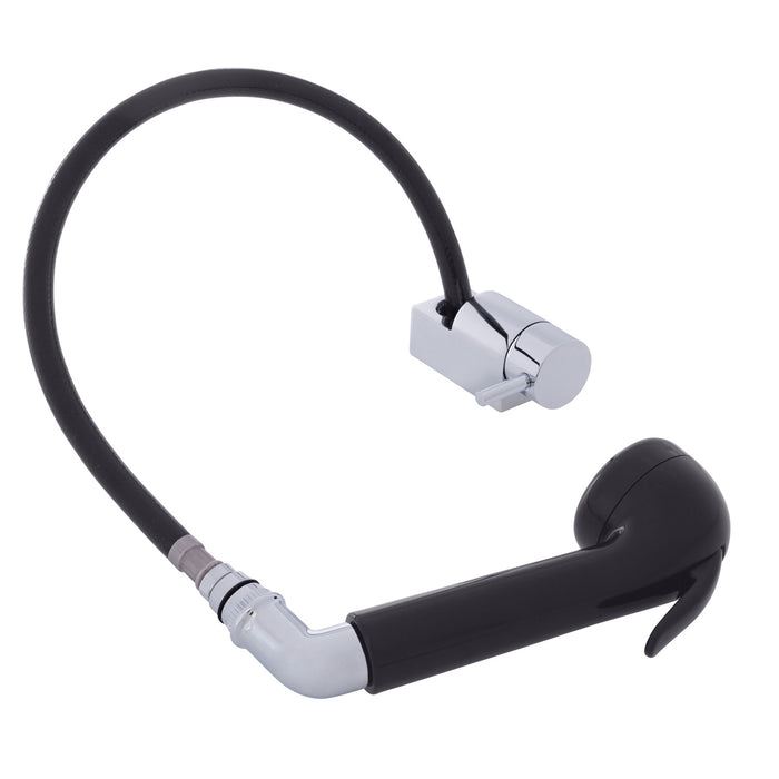 Ambassador Marine 134-1759-CK Aidack- Pull-Out Deck Tap (Cold Only) (Large Black Sprayer (No Hook), 6' Black Rubber Hose) (Chrome/Black)