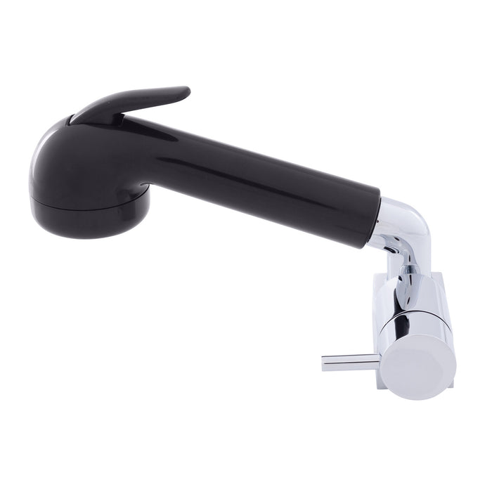 Ambassador Marine 134-1759-CK Aidack- Pull-Out Deck Tap (Cold Only) (Large Black Sprayer (No Hook), 6' Black Rubber Hose) (Chrome/Black)