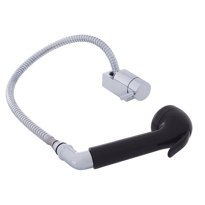 Ambassador Marine 134-1760-CK Aidack- Pull-Out Deck Tap (Cold Only) (Large Black Sprayer (No Hook), 6' Stainless Steel Hose) (Chrome/Black)