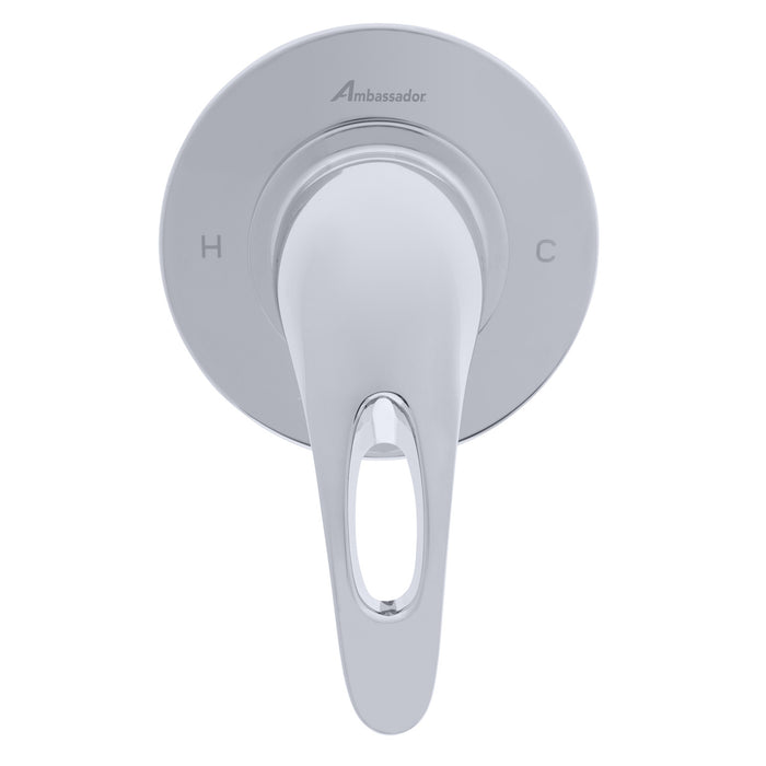 Mezclador de ducha Ambassador Marine 135-0132-CP Stasis-1H, montaje en pared fino (cromado)