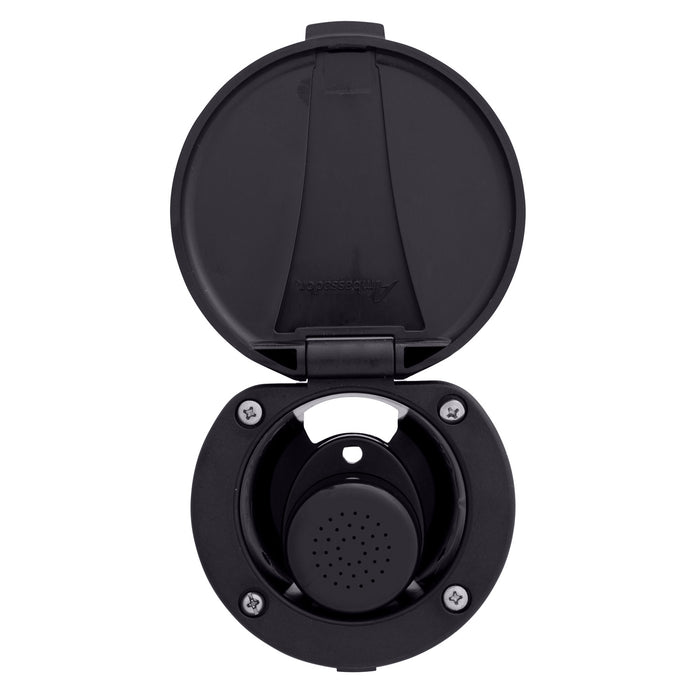 Ambassador Marine 136-0000-KP-R Recessed Shower- Black Cup & Lid, Small Black Sprayer, 6' Black Rubber Hose