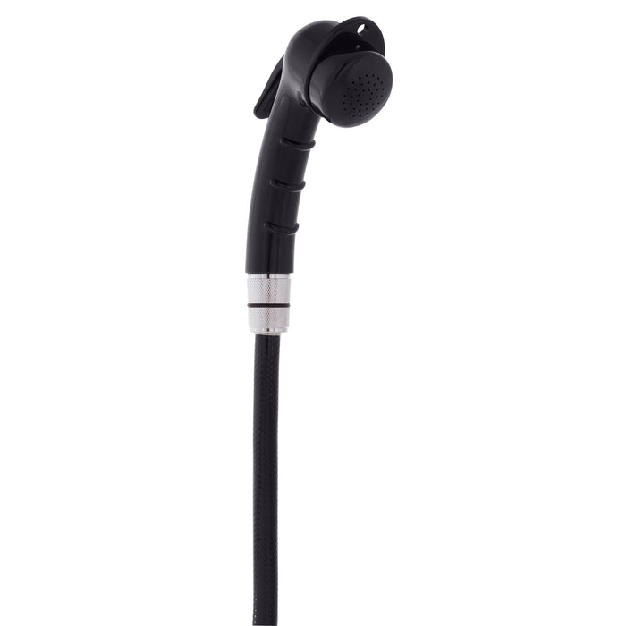 Ambassador Marine 136-0000-KP-R Recessed Shower- Black Cup & Lid, Small Black Sprayer, 6' Black Rubber Hose
