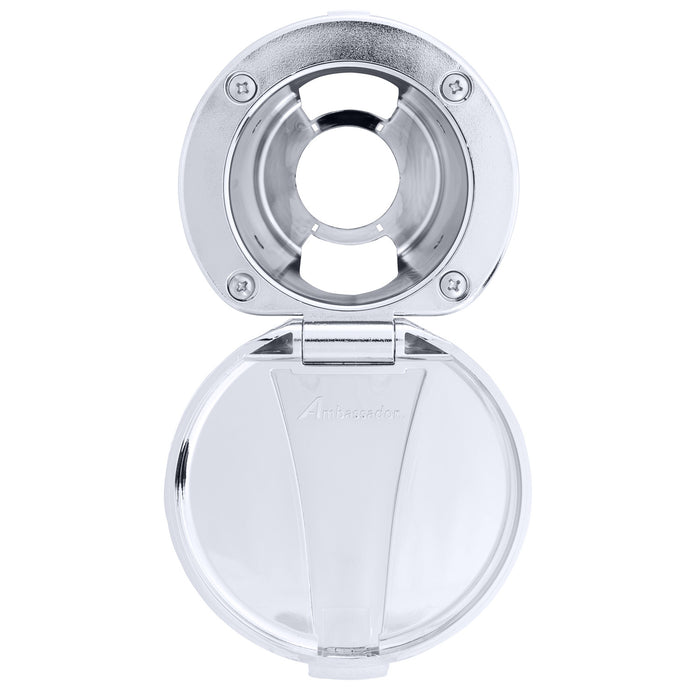 Ambassador Marine 136-0005-CP Recessed Cup & Lid Set (All Plastic) (Chrome)