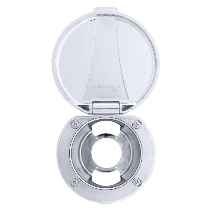 Ambassador Marine 136-0005-CP Recessed Cup & Lid Set (All Plastic) (Chrome)