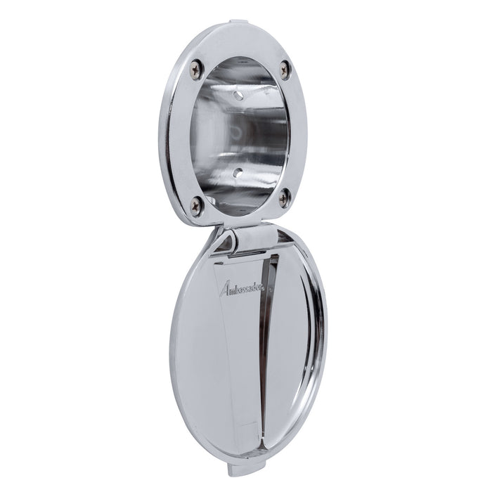 Ambassador Marine 136-0005-CP Recessed Cup & Lid Set (All Plastic) (Chrome)