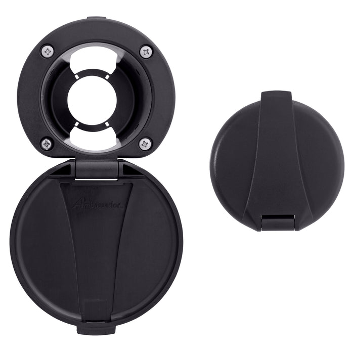 Juego de vaso y tapa empotrados Ambassador Marine 136-0005-KP (plástico) (negro)