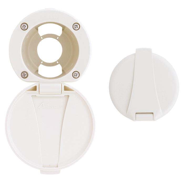 Juego de vaso y tapa empotrable Ambassador Marine 136-0005-WH (plástico) (blanco cálido)