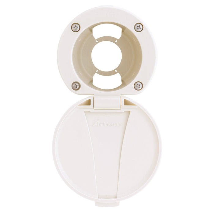 Juego de vaso y tapa empotrable Ambassador Marine 136-0005-WH (plástico) (blanco cálido)
