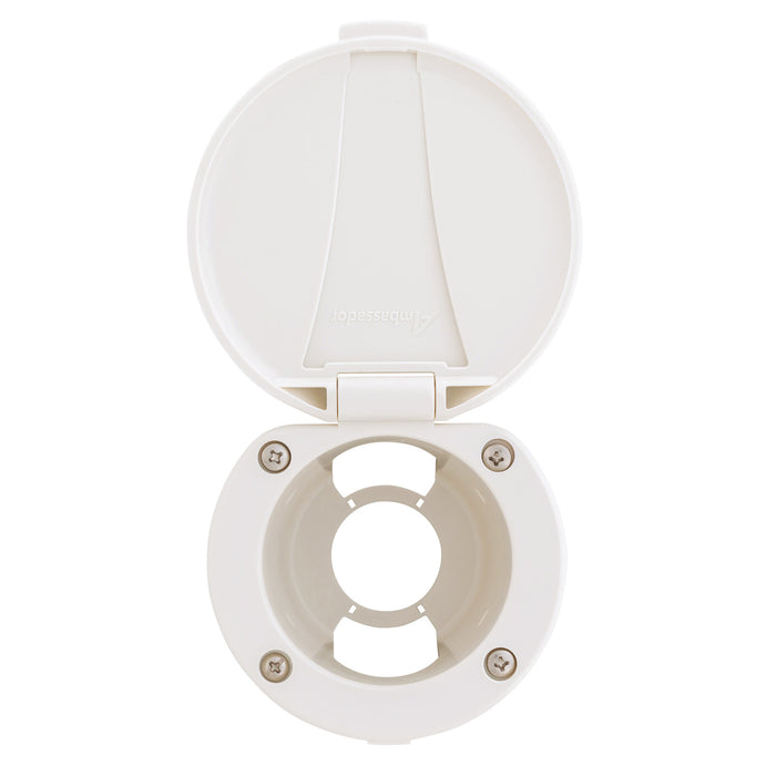 Juego de vaso y tapa empotrable Ambassador Marine 136-0005-WH (plástico) (blanco cálido)