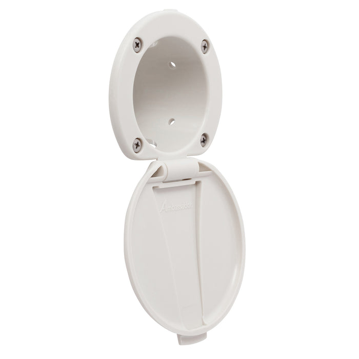 Juego de vaso y tapa empotrable Ambassador Marine 136-0005-WH (plástico) (blanco cálido)