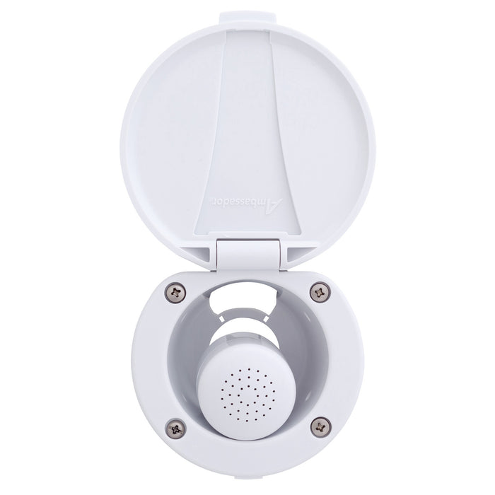 Ambassador Marine 136-0006-AW-R Recessed Shower- Arctic White Cup & Lid, Small Arctic White Sprayer (No Hook), 6' White Rubber Hose