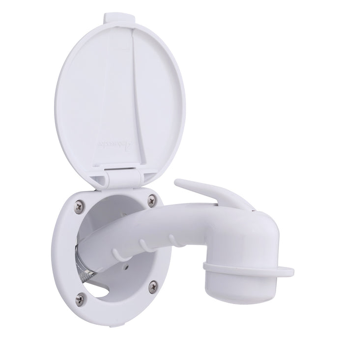 Ambassador Marine 136-0007-AW-R Recessed Shower- Arctic White Cup & Lid, Small Arctic White Sprayer, 10' White Rubber Hose