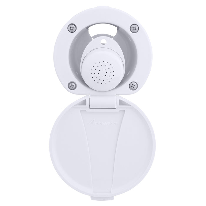 Ambassador Marine 136-0007-AW-R Recessed Shower- Arctic White Cup & Lid, Small Arctic White Sprayer, 10' White Rubber Hose