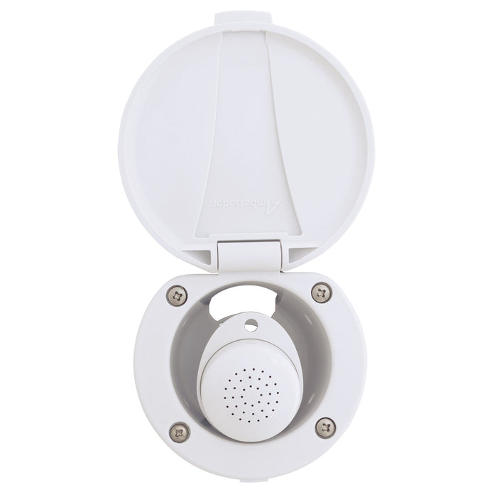 Ambassador Marine 136-0007-AW-R Recessed Shower- Arctic White Cup & Lid, Small Arctic White Sprayer, 10' White Rubber Hose