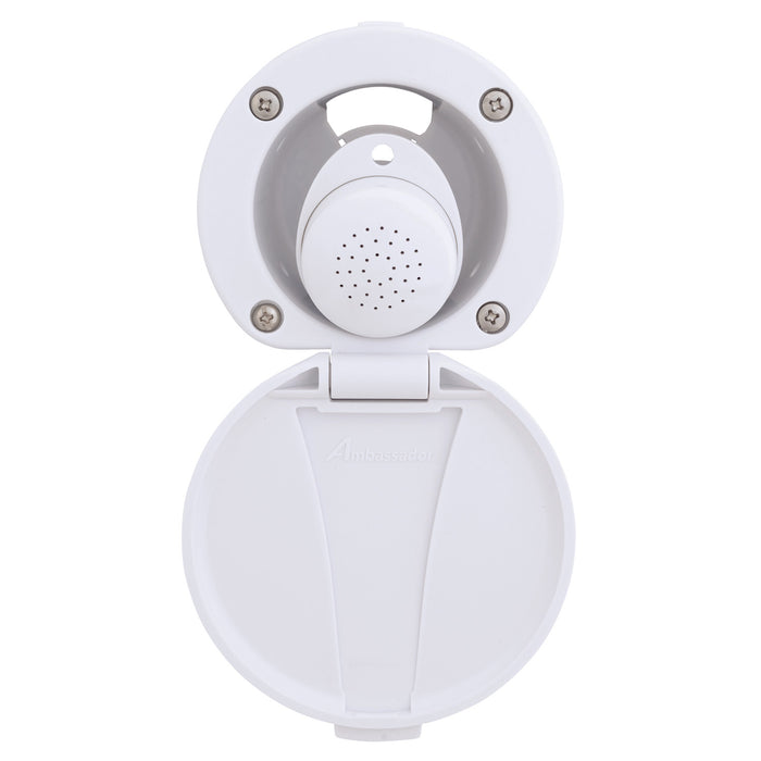 Ambassador Marine 136-0008-AW-R Recessed Shower- Arctic White Cup & Lid, Small Arctic White Sprayer, 6' Stainless Steel Hose