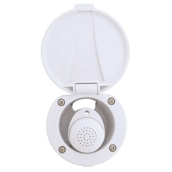 Ambassador Marine 136-0008-AW-R Recessed Shower- Arctic White Cup & Lid, Small Arctic White Sprayer, 6' Stainless Steel Hose