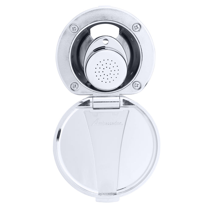 Ambassador Marine 136-0008-CP-R Recessed Shower- Chrome Cup & Lid, Small Chrome Sprayer, 6' Stainless Steel Hose