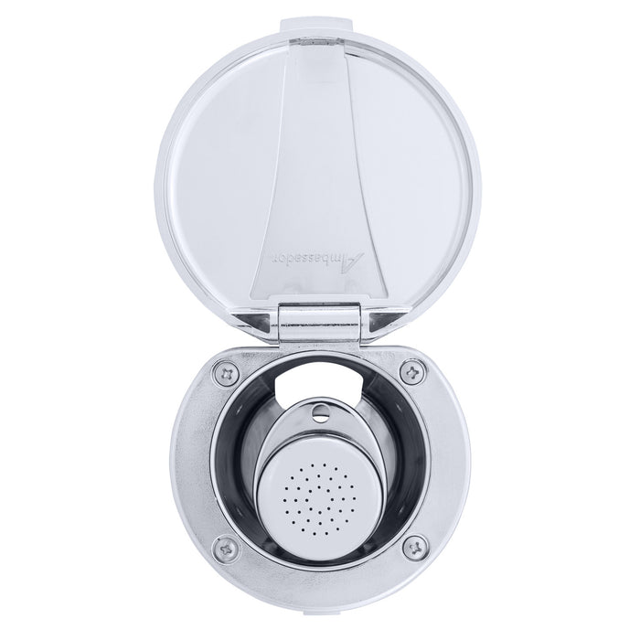 Ambassador Marine 136-0008-CP-R Recessed Shower- Chrome Cup & Lid, Small Chrome Sprayer, 6' Stainless Steel Hose