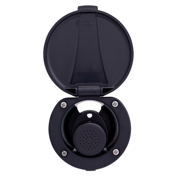 Ambassador Marine 136-0008-KP-R Recessed Shower- Black Cup & Lid, Small Black Sprayer, 6' Stainless Steel Hose
