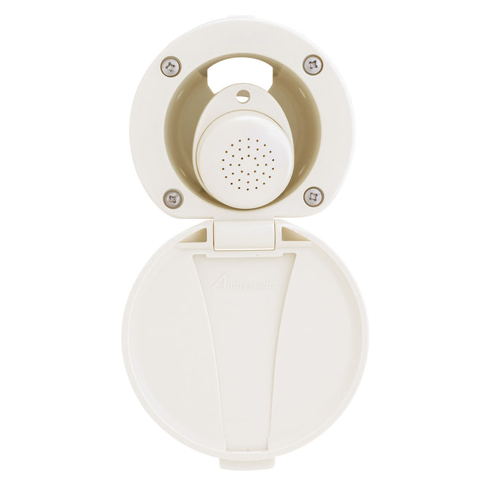 Ambassador Marine 136-0008-WH-R Recessed Shower- Warm White Cup & Lid, Small Warm White Sprayer, 6' Stainless Steel Hose