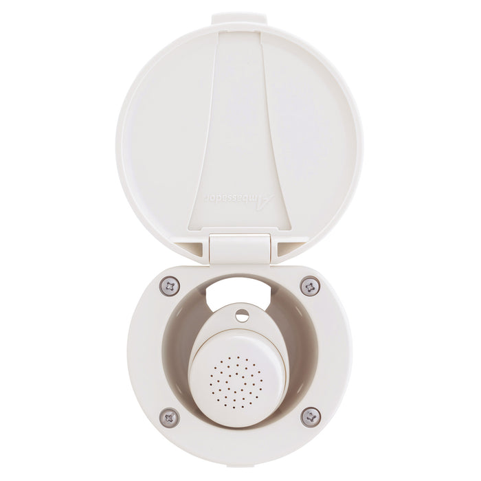 Ambassador Marine 136-0008-WH-R Recessed Shower- Warm White Cup & Lid, Small Warm White Sprayer, 6' Stainless Steel Hose